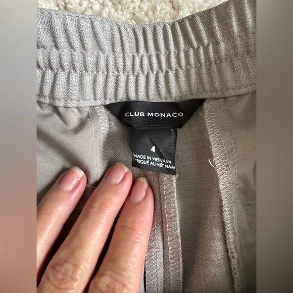 Club Monaco Gray Wool Blend Slacks with Elastic Waistband Size 4 - Picture 6 of 11